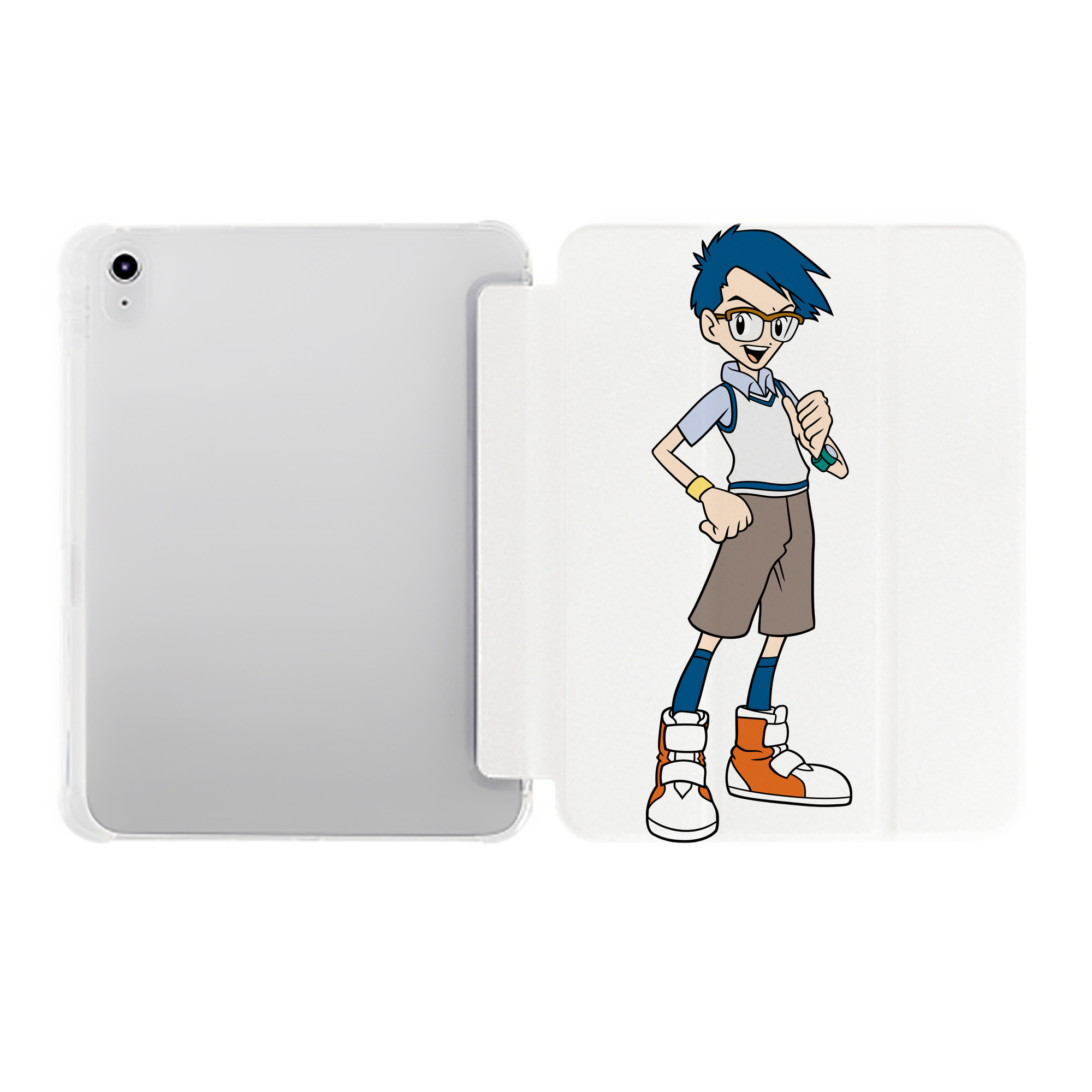 （画像用） Digimon デジタルモンスター/デジモン IPad ケース ペン収納付き 三つ折りスタンド PUレザー×シリコン 対応機種9.5/10.5/10.9インチ